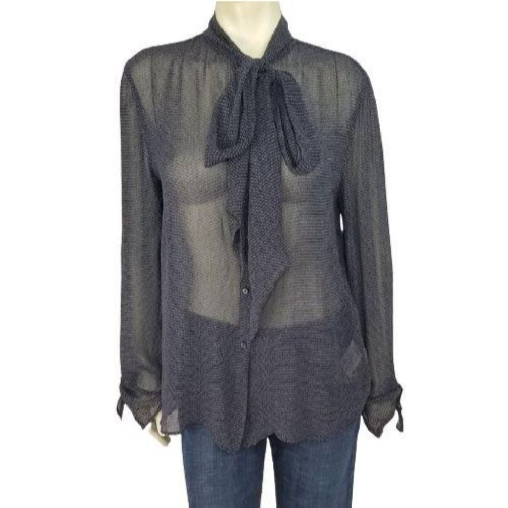 Denim & Supply Ralph Lauren Blouse Top Sheer Tie